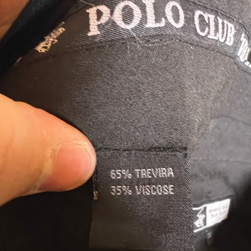 Beverly Hills Polo Club Dress Pants Mens fits 34x27 Navy Blue A Flat Front NEW - Picture 10 of 11